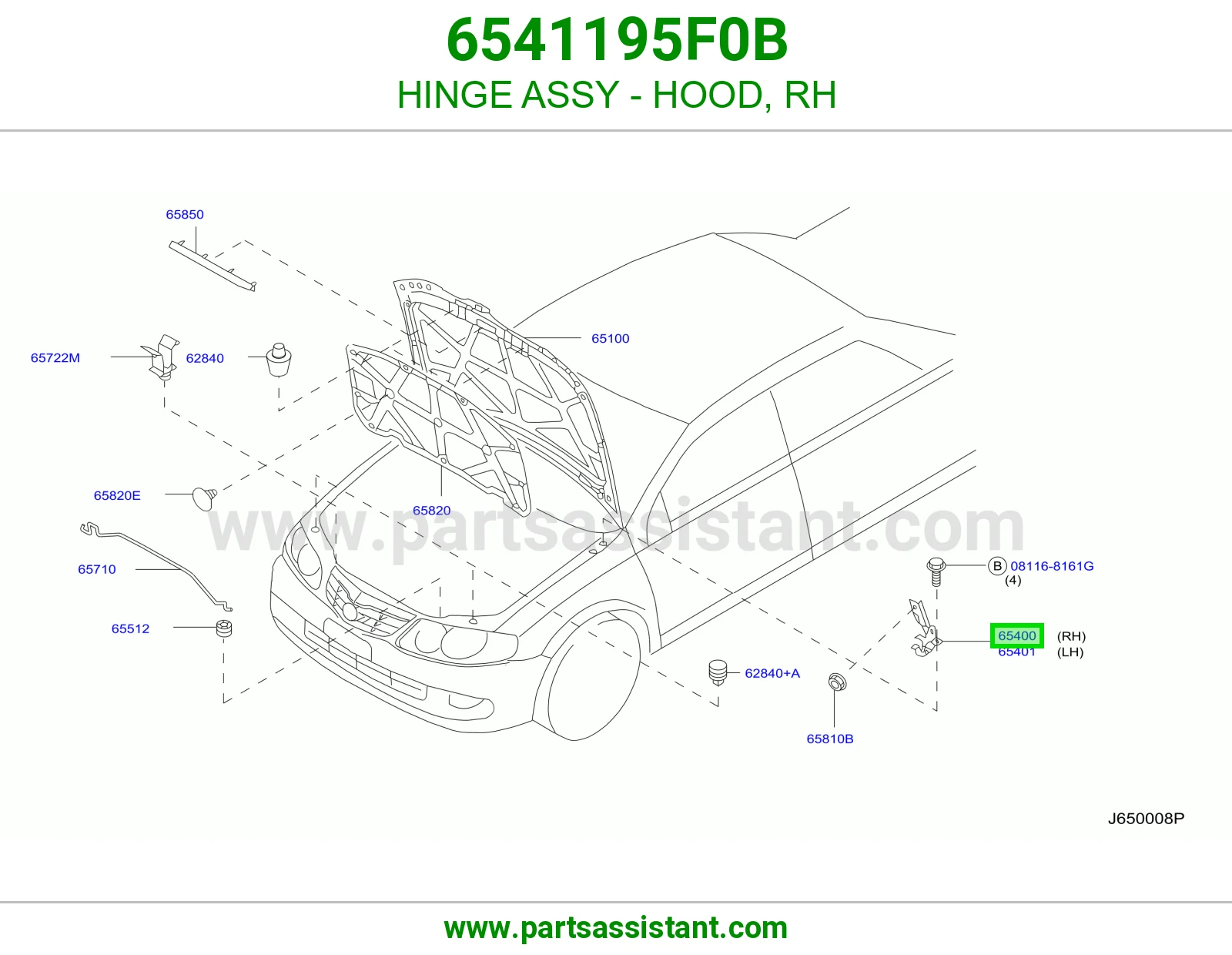 HINGE ASSY - HOOD, RH
