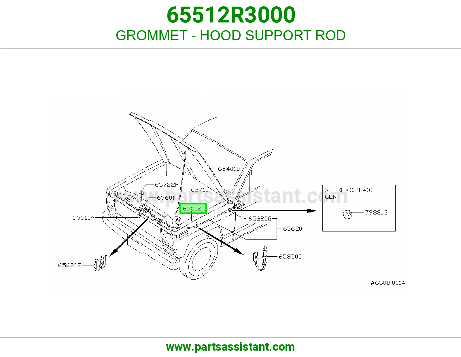 GROMMET - HOOD SUPPORT ROD