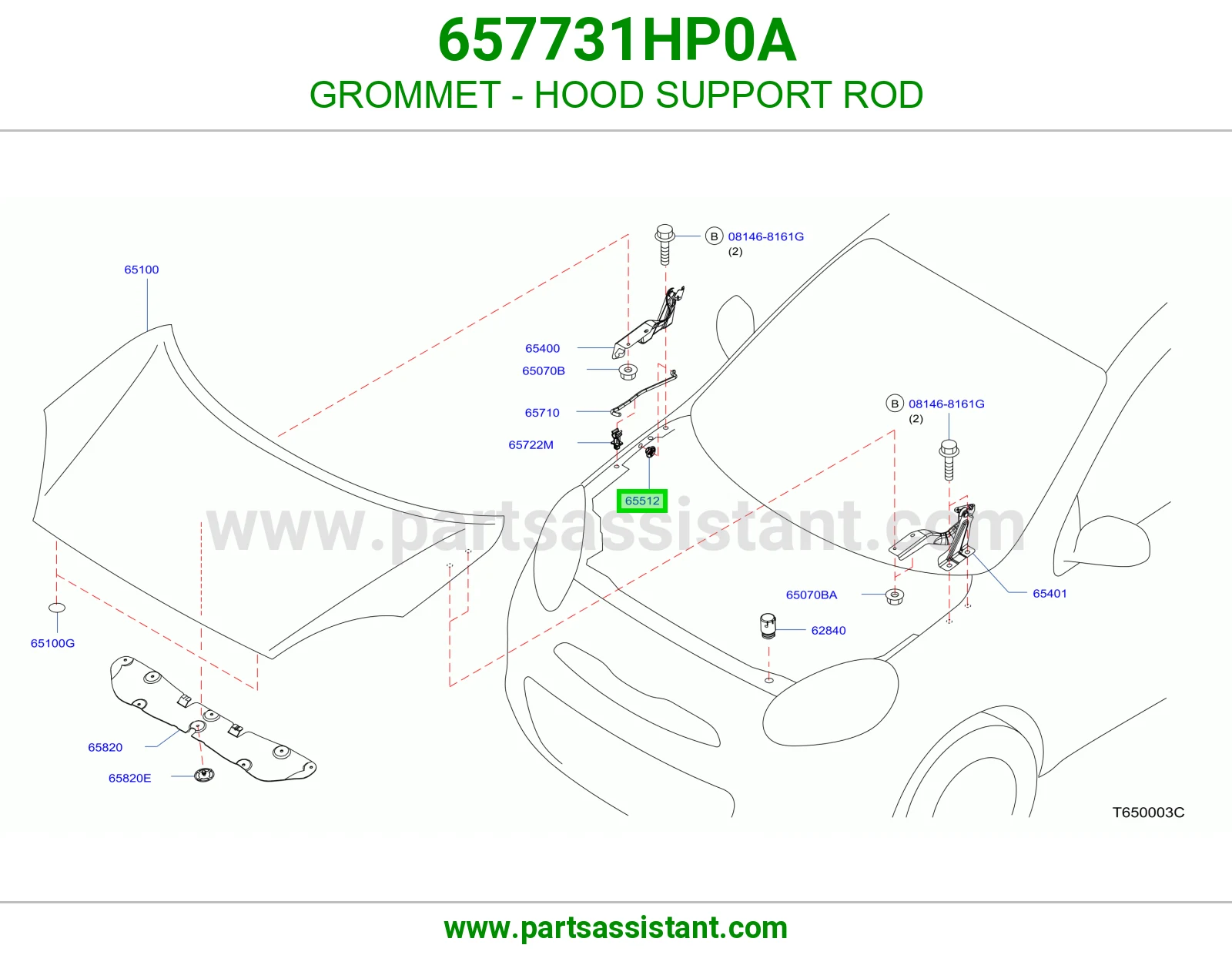 GROMMET - HOOD SUPPORT ROD