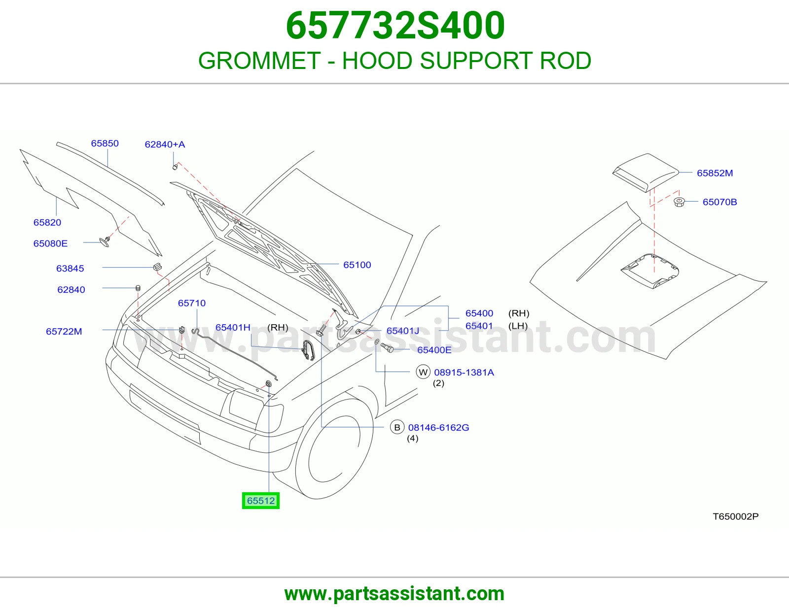 GROMMET - HOOD SUPPORT ROD