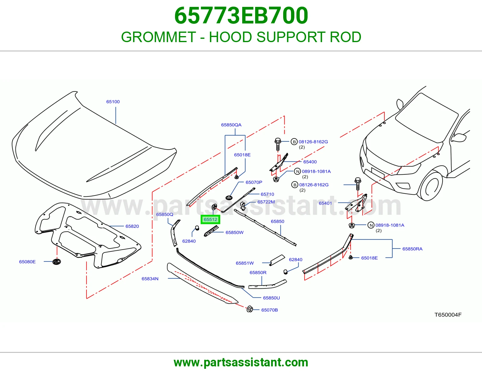 GROMMET - HOOD SUPPORT ROD