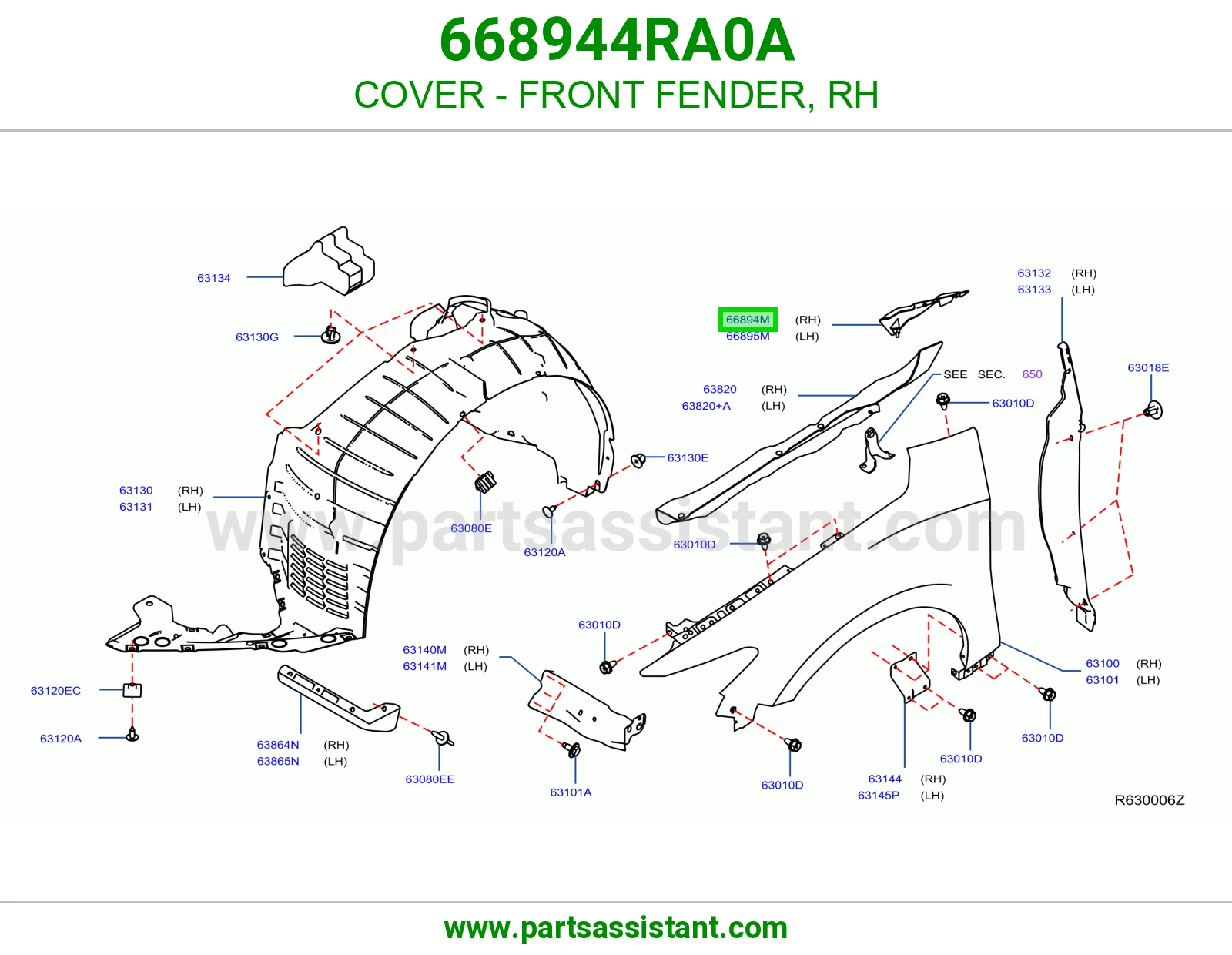 COVER - FRONT FENDER, RH