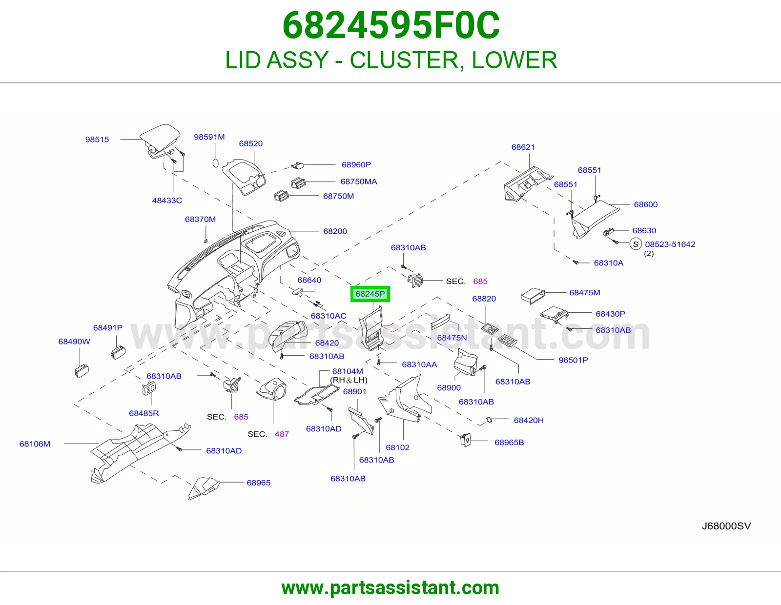 LID ASSY - CLUSTER, LOWER