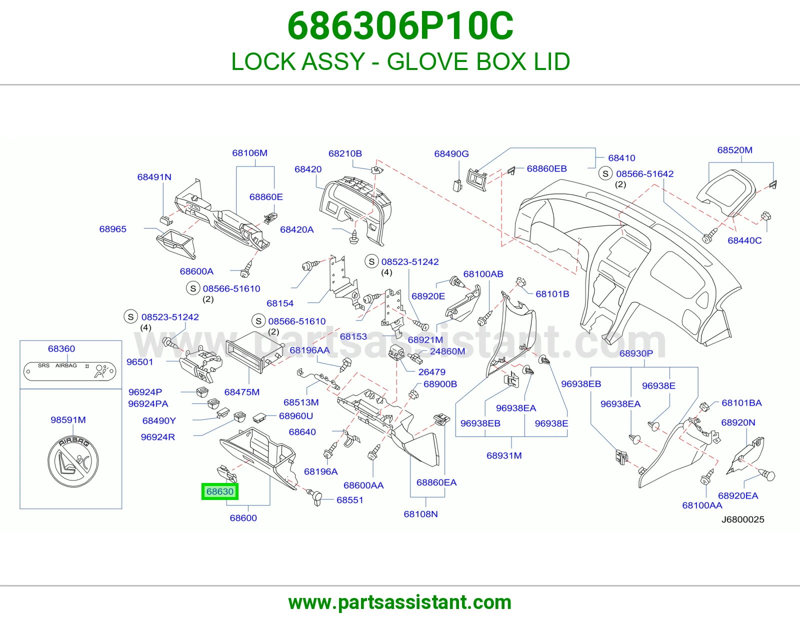 LOCK ASSY - GLOVE BOX LID