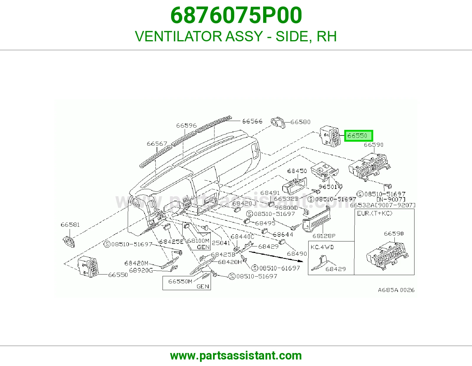 VENTILATOR ASSY - SIDE, RH