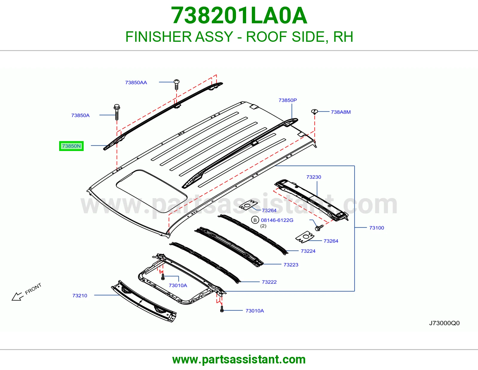 FINISHER ASSY - ROOF SIDE, RH