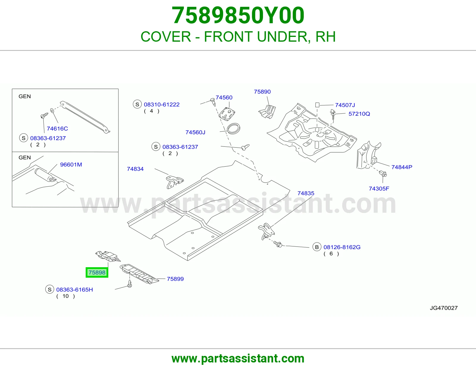 COVER - FRONT UNDER, RH