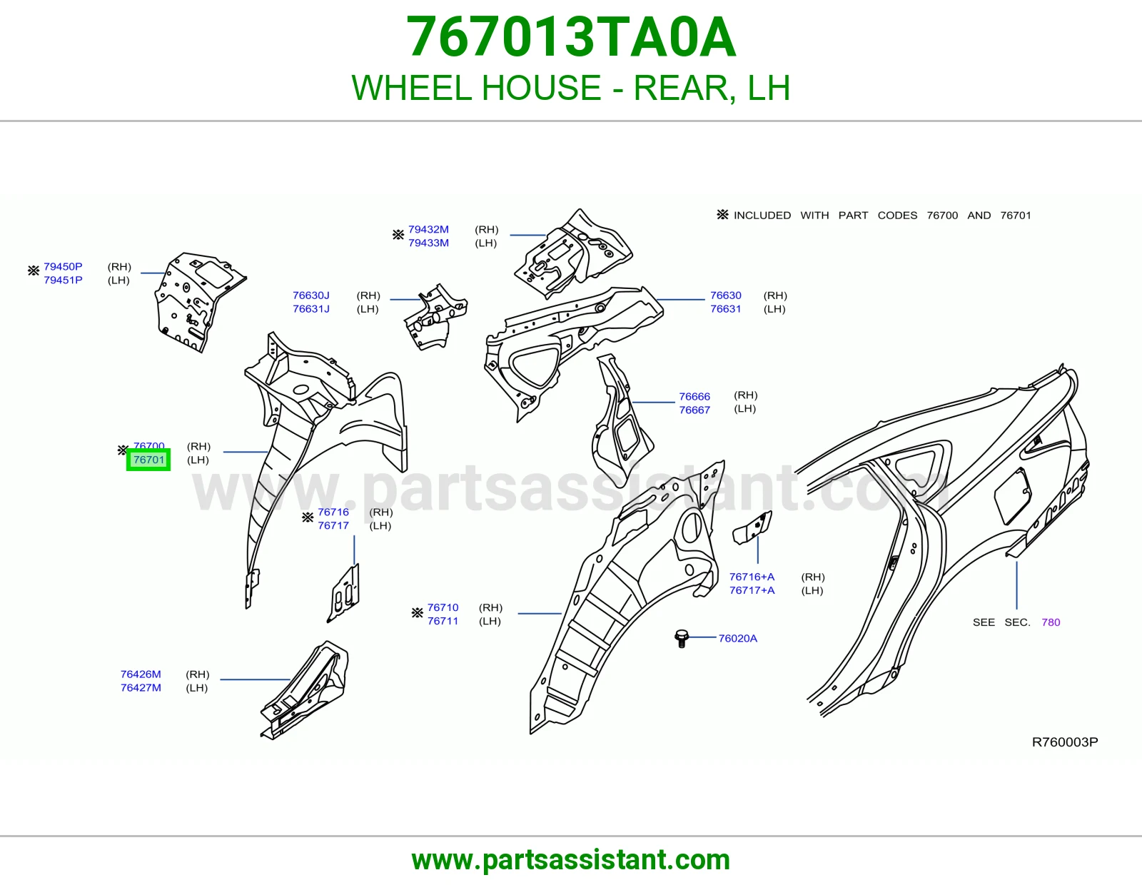 WHEEL HOUSE - REAR, LH