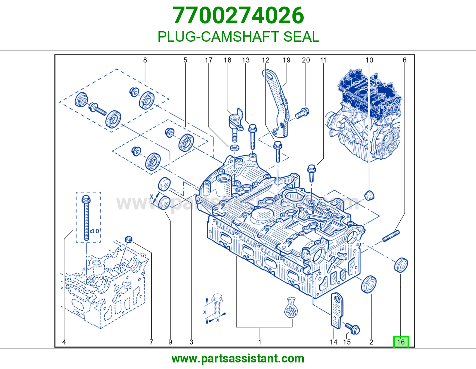 PLUG-CAMSHAFT SEAL