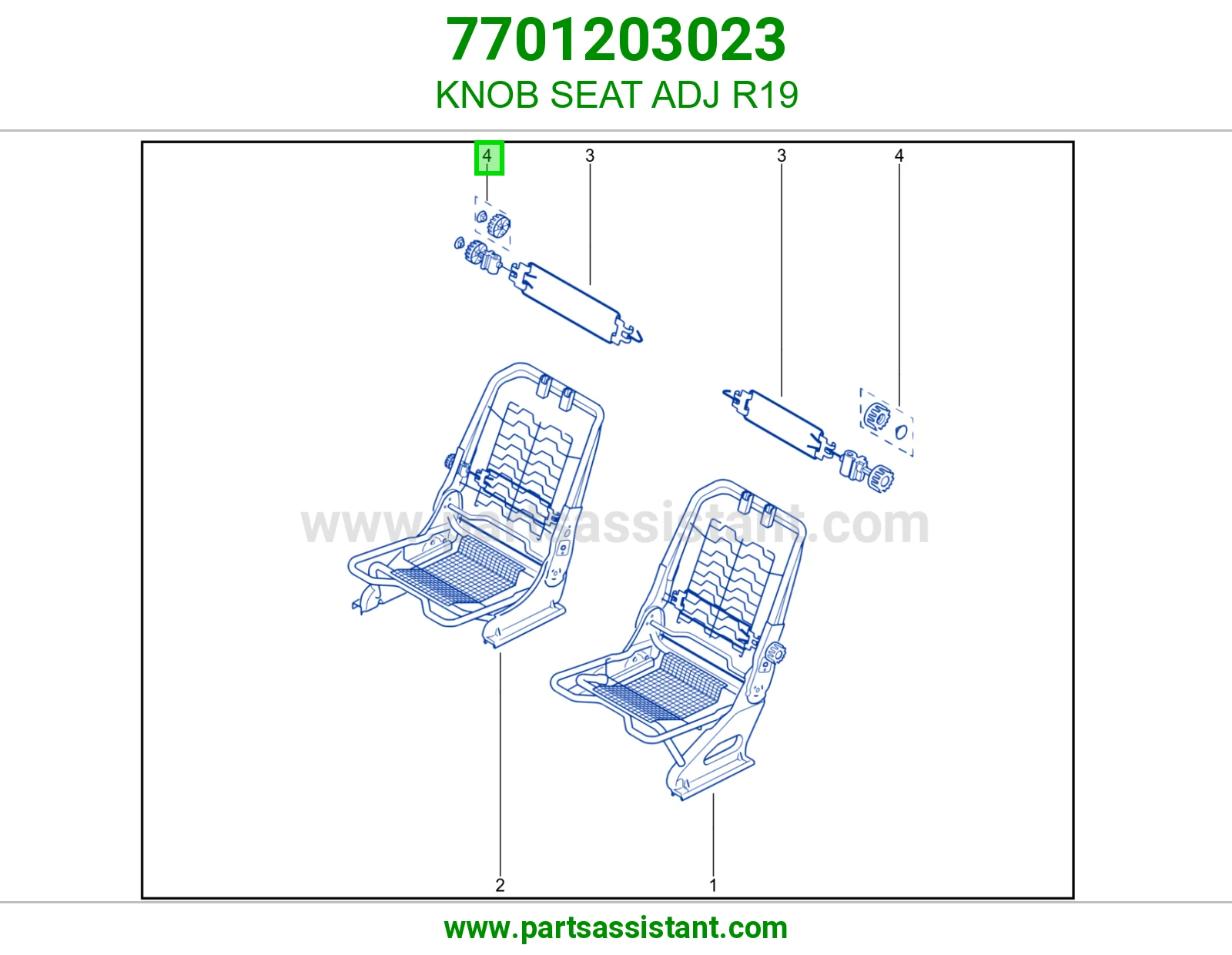 KNOB SEAT ADJ R19