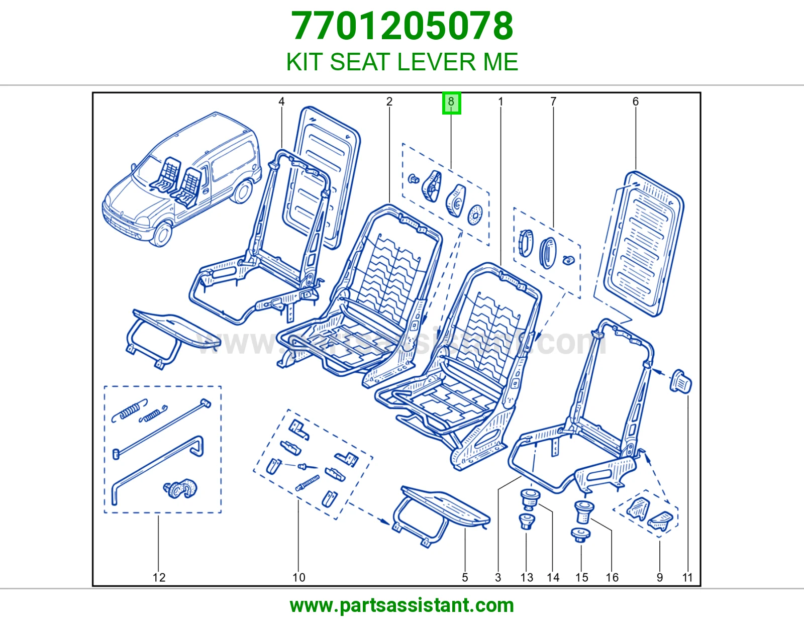 KIT SEAT LEVER ME