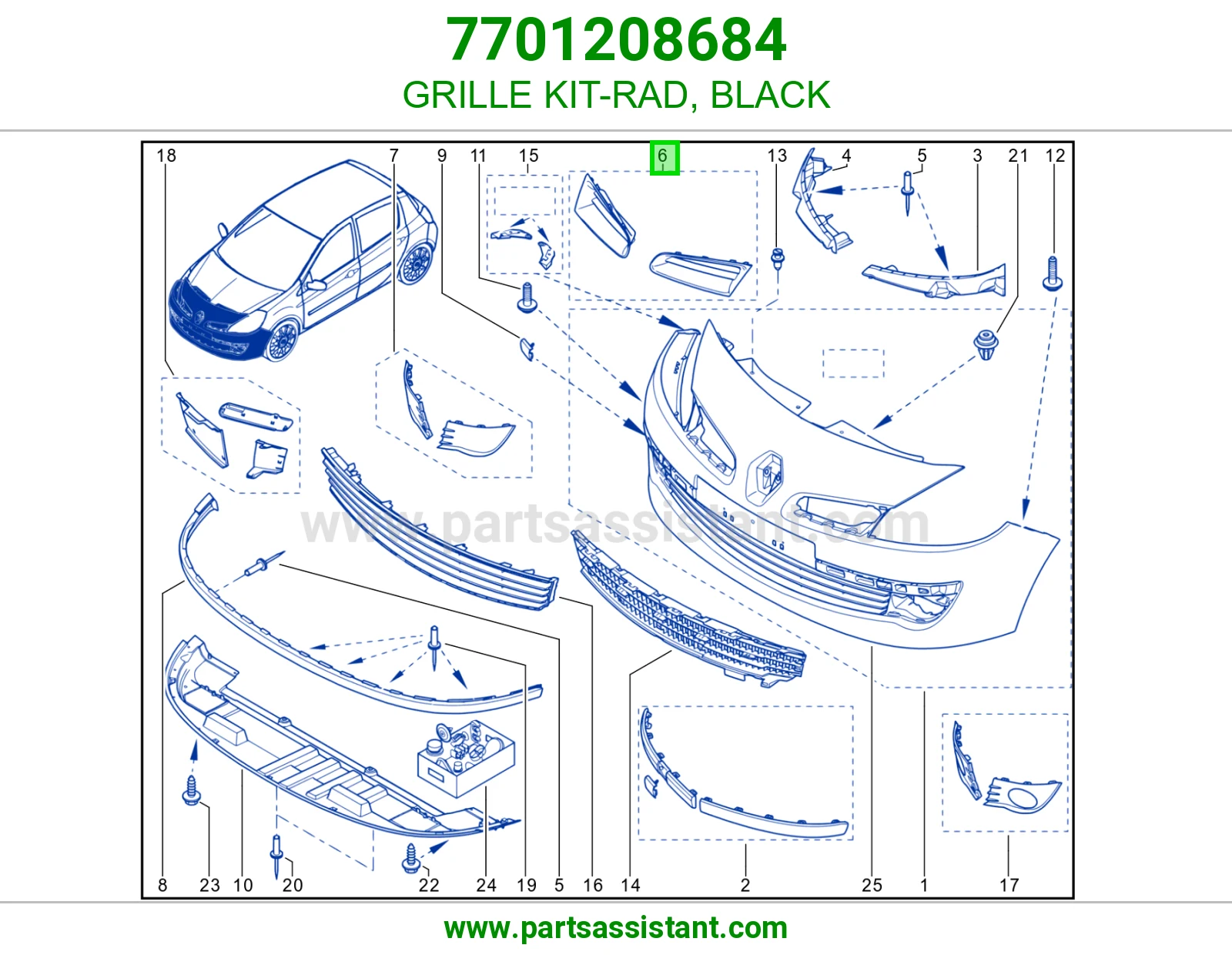 GRILLE KIT-RAD, BLACK