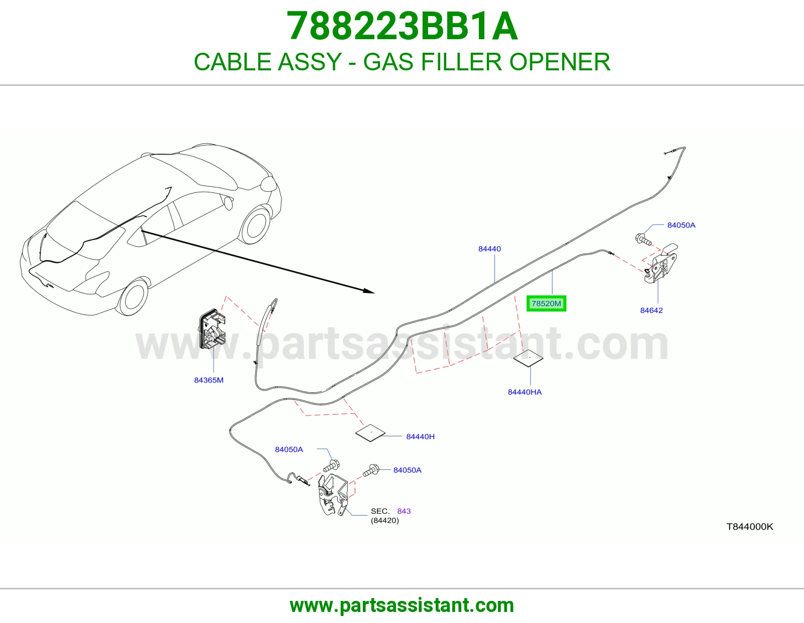 CABLE ASSY - GAS FILLER OPENER