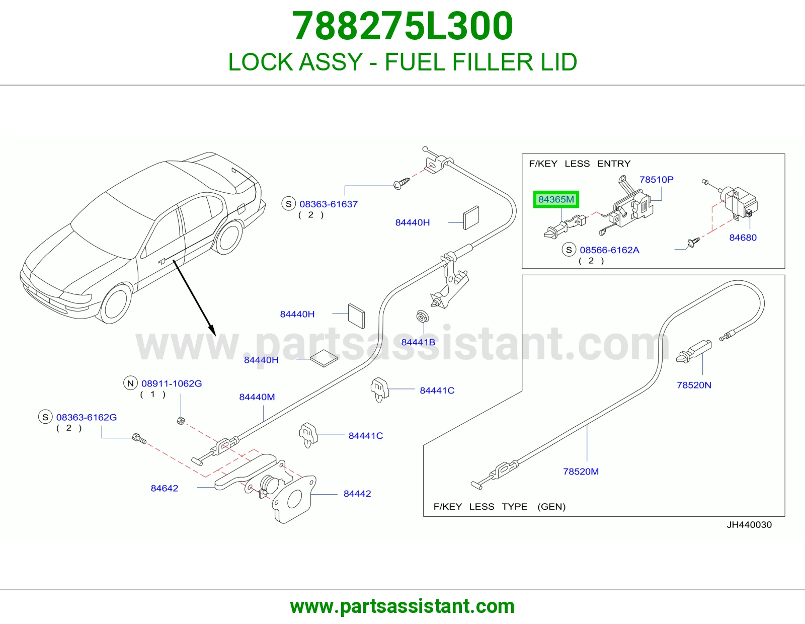 LOCK ASSY - FUEL FILLER LID