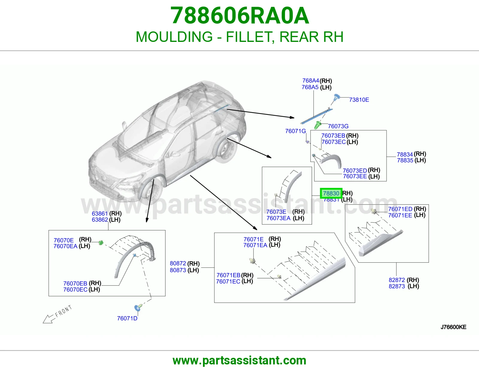 MOULDING - FILLET, REAR RH