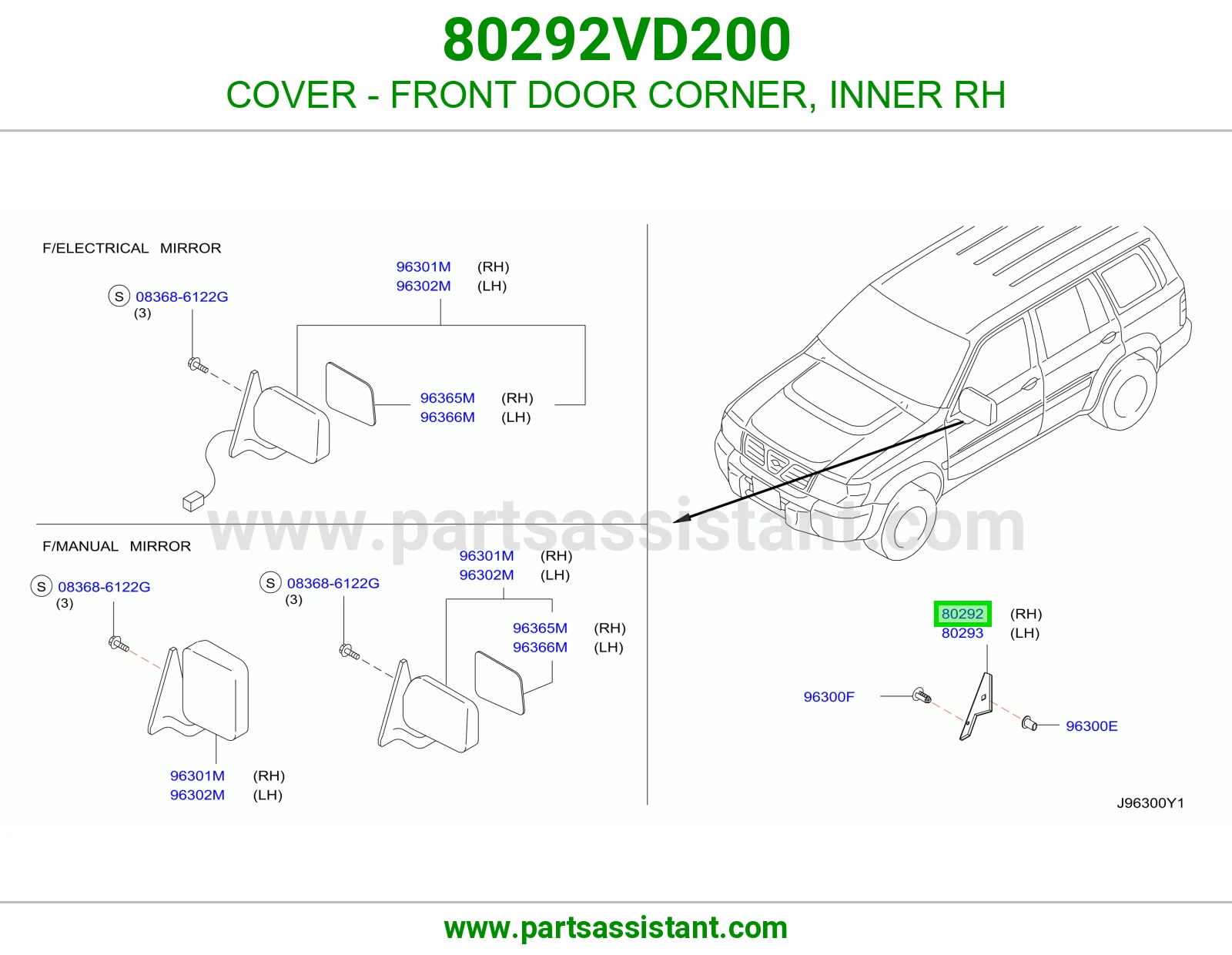 COVER - FRONT DOOR CORNER, INNER RH