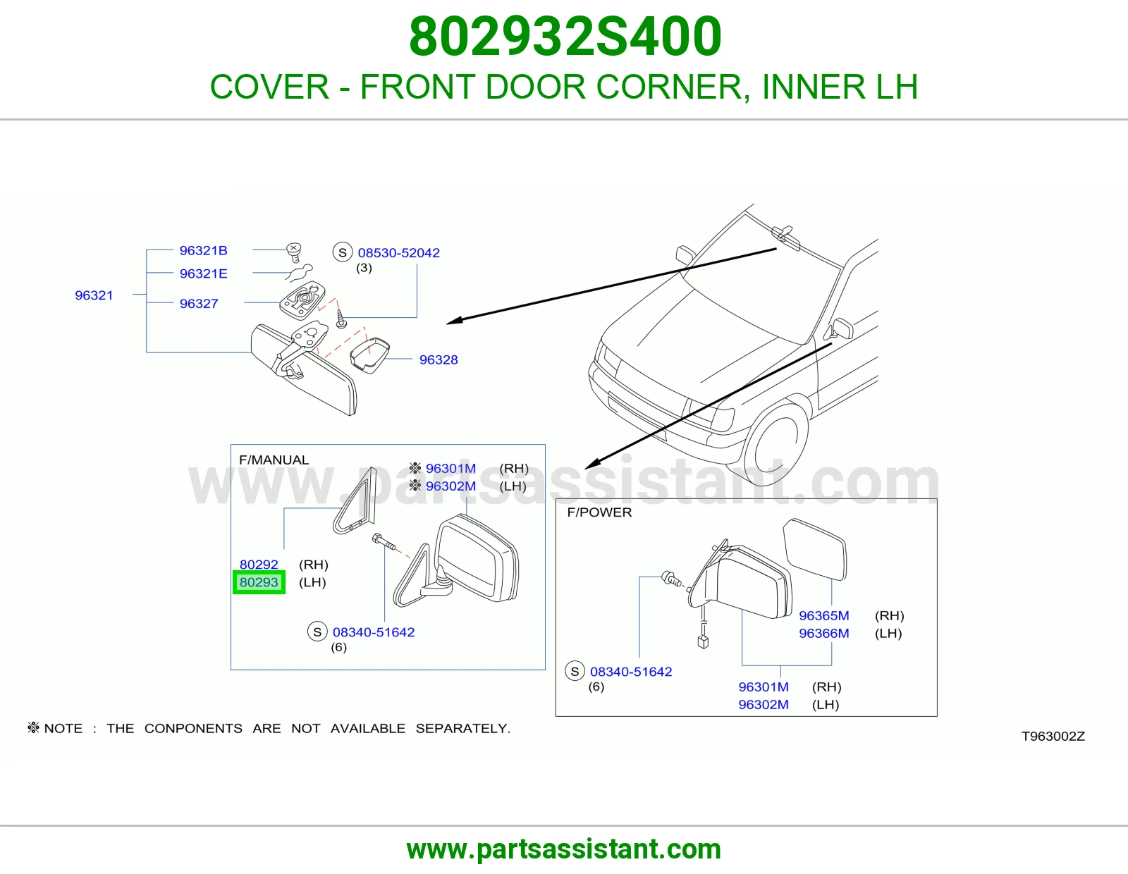 COVER - FRONT DOOR CORNER, INNER LH
