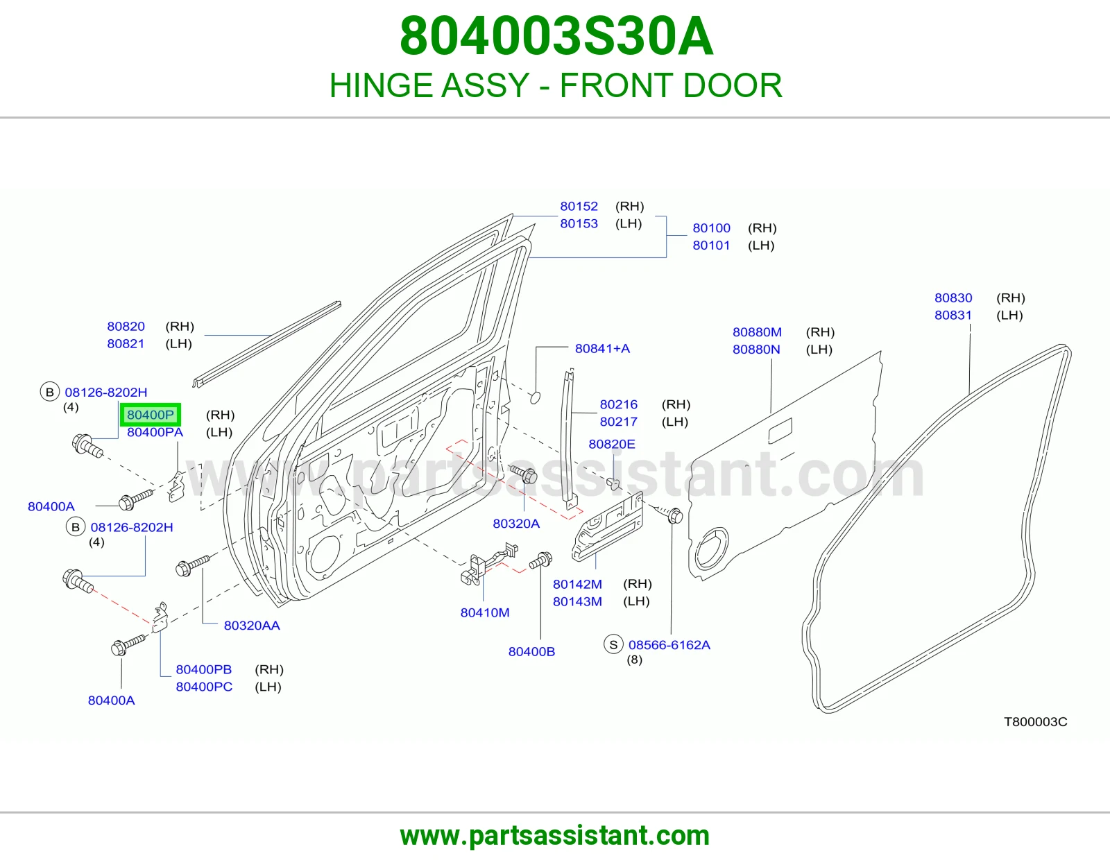 HINGE ASSY - FRONT DOOR