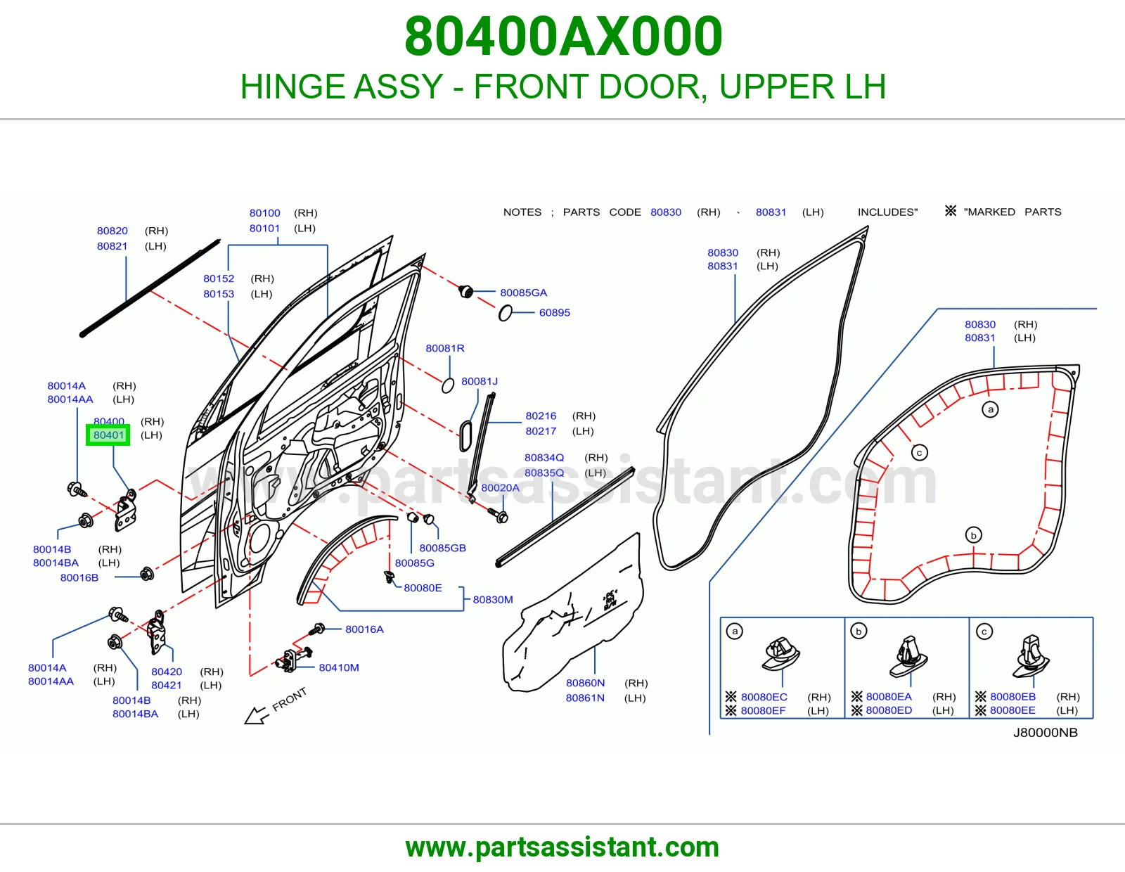 HINGE ASSY - FRONT DOOR, UPPER LH
