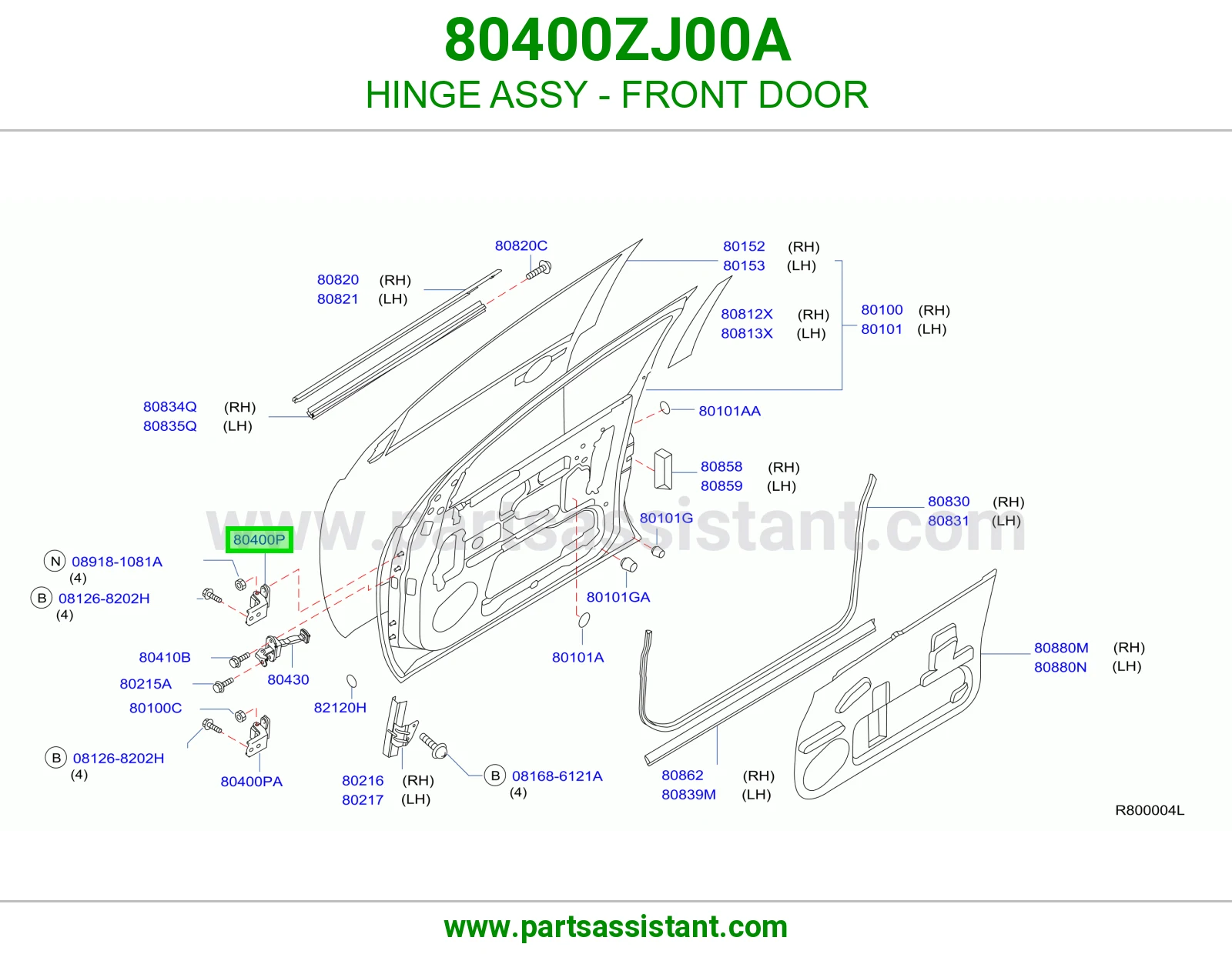 HINGE ASSY - FRONT DOOR