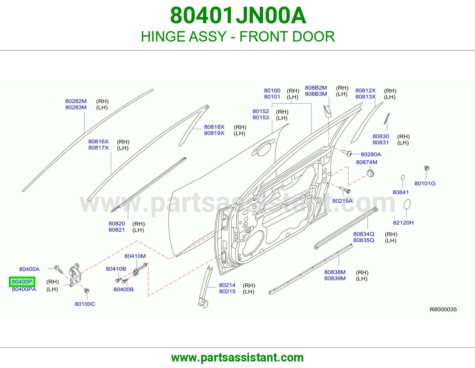 HINGE ASSY - FRONT DOOR