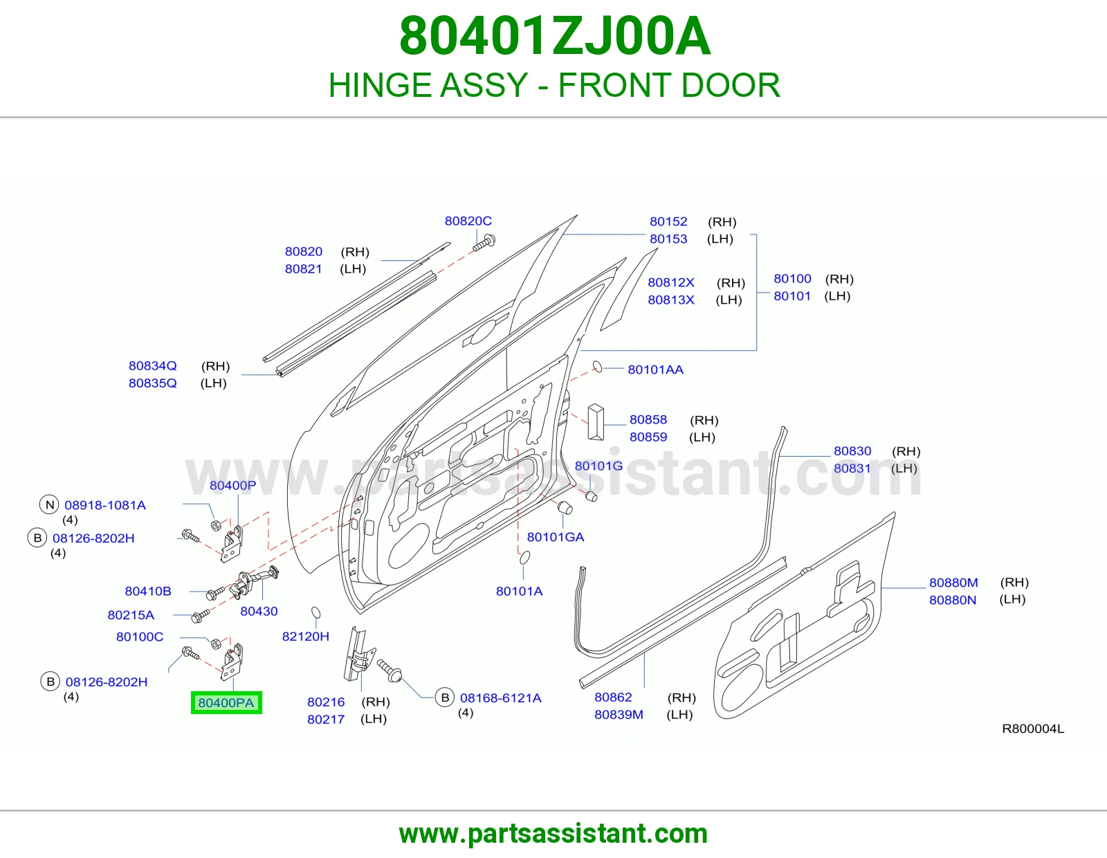 HINGE ASSY - FRONT DOOR