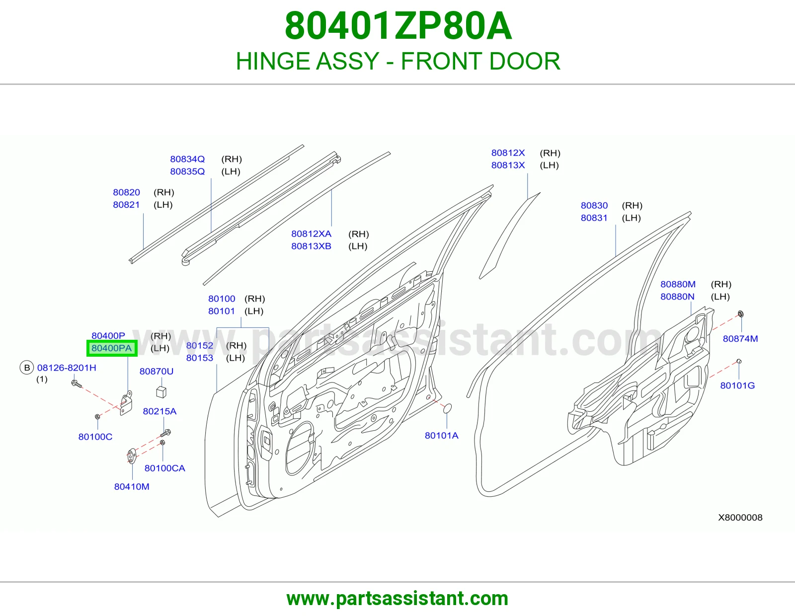 HINGE ASSY - FRONT DOOR