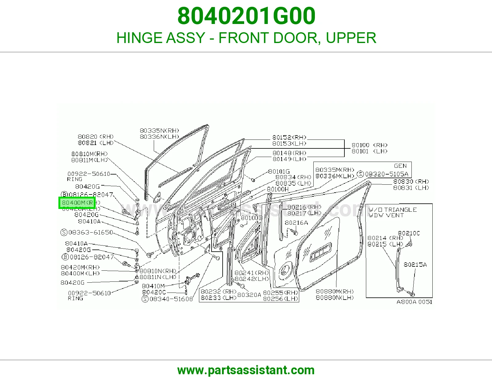 HINGE ASSY - FRONT DOOR, UPPER