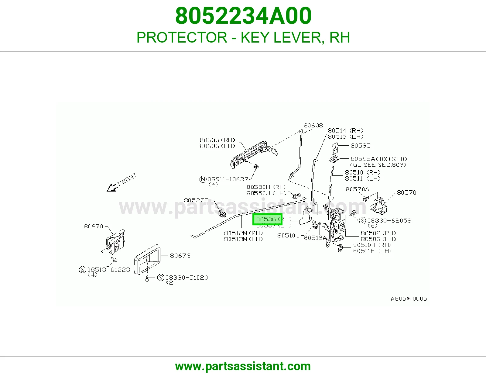 PROTECTOR - KEY LEVER, RH