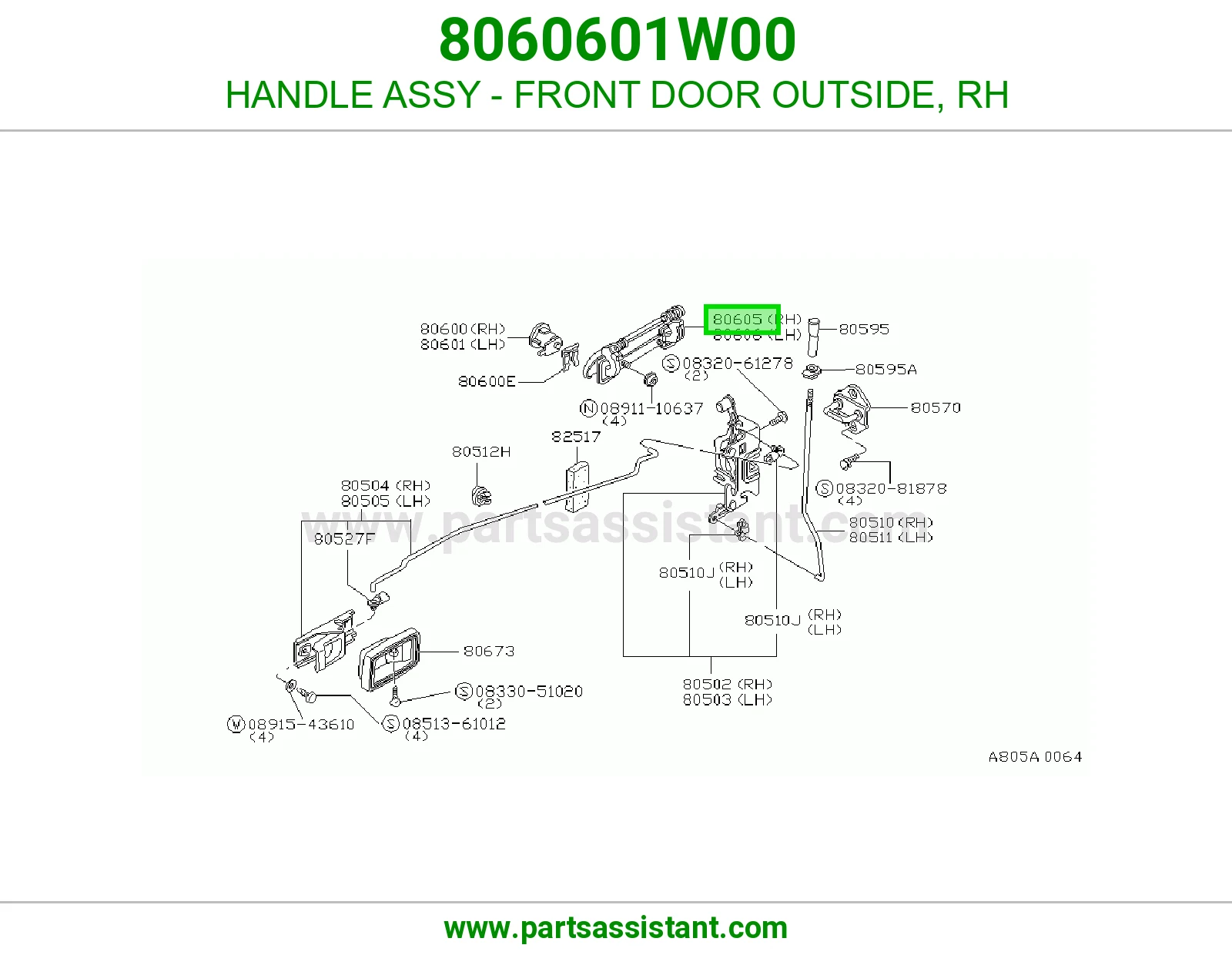 HANDLE ASSY - FRONT DOOR OUTSIDE, RH