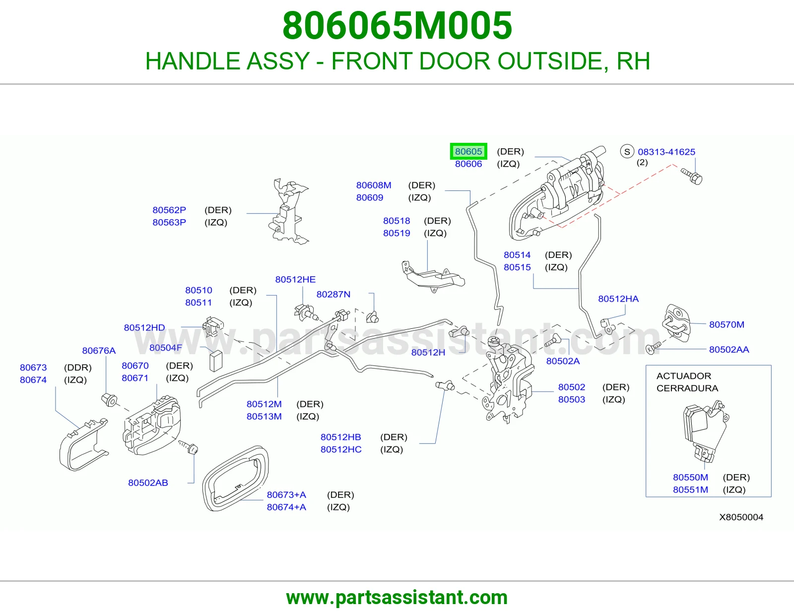 HANDLE ASSY - FRONT DOOR OUTSIDE, RH