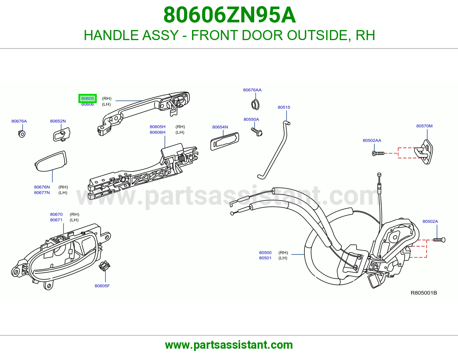 HANDLE ASSY - FRONT DOOR OUTSIDE, RH