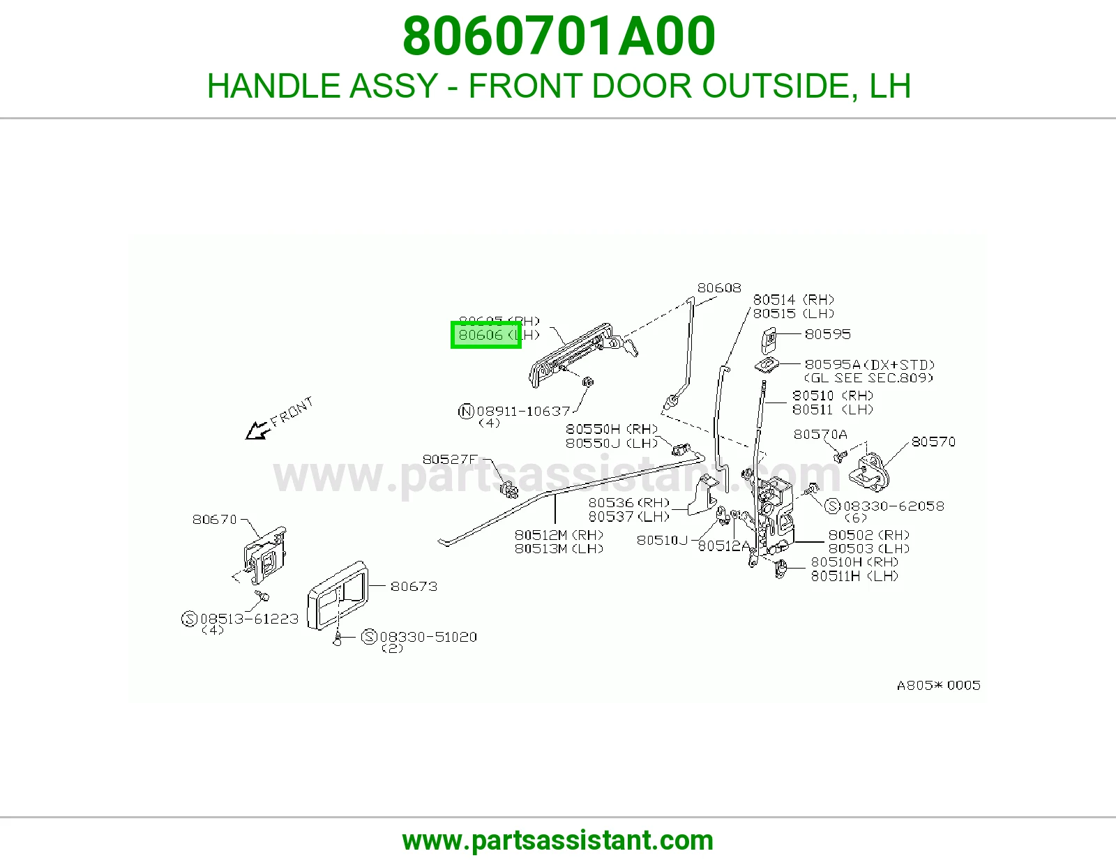 HANDLE ASSY - FRONT DOOR OUTSIDE, LH
