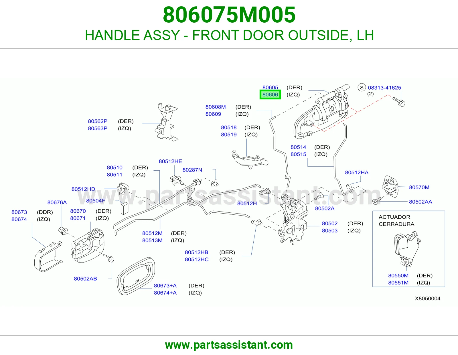 HANDLE ASSY - FRONT DOOR OUTSIDE, LH