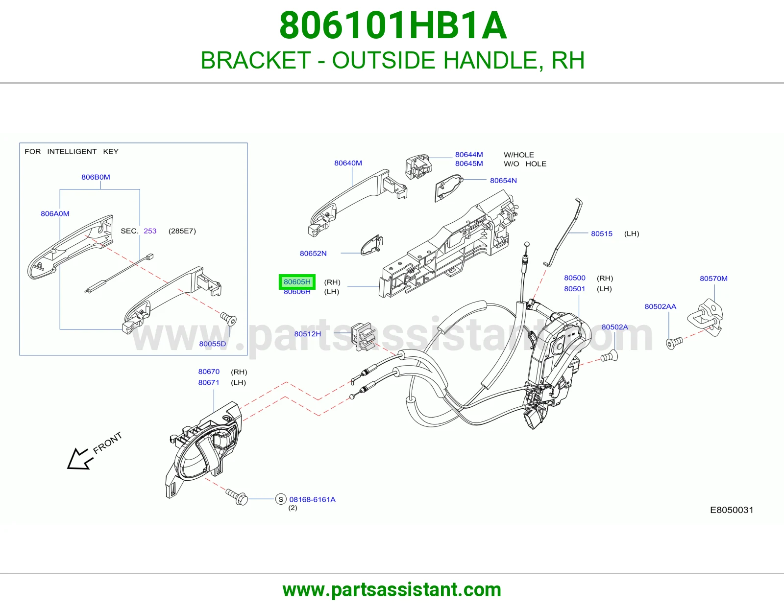 BRACKET - OUTSIDE HANDLE, RH