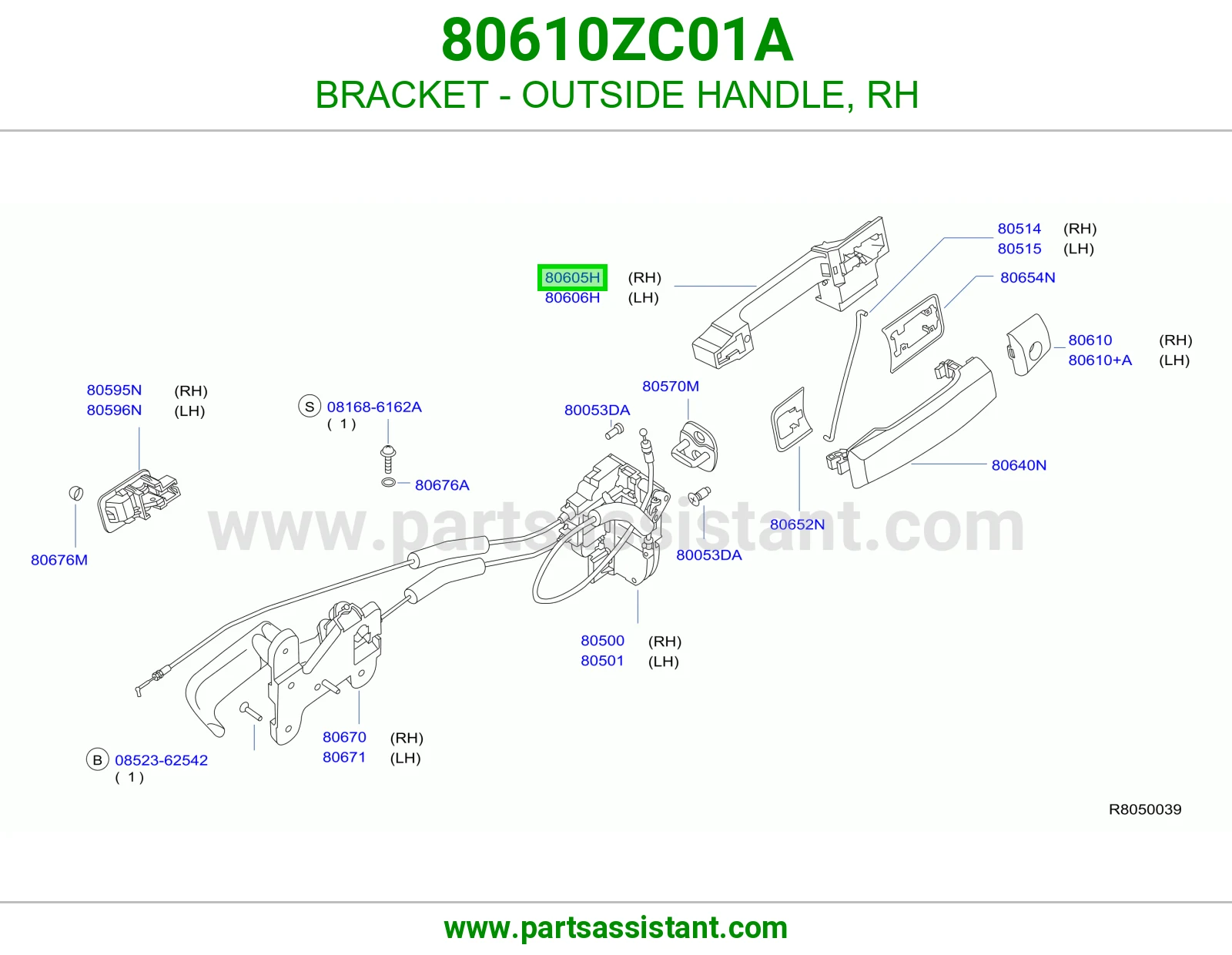 BRACKET - OUTSIDE HANDLE, RH