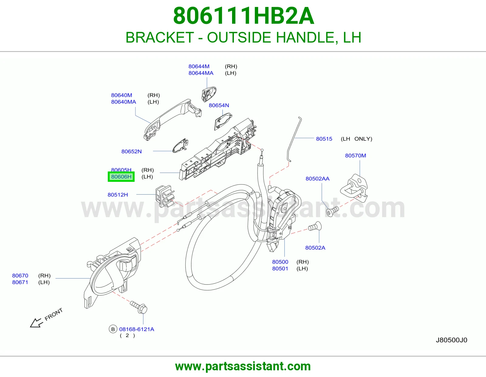 BRACKET - OUTSIDE HANDLE, LH