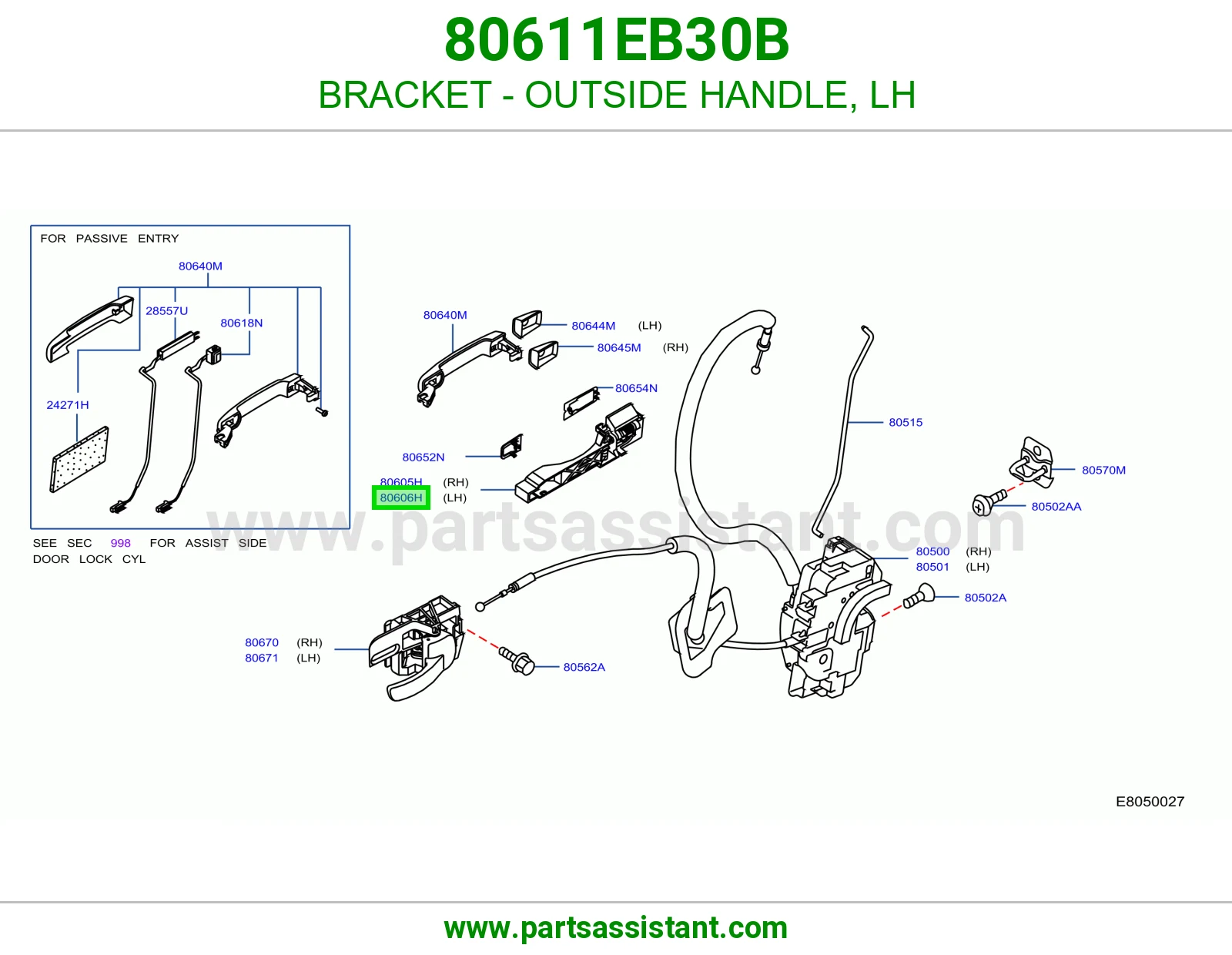 BRACKET - OUTSIDE HANDLE, LH