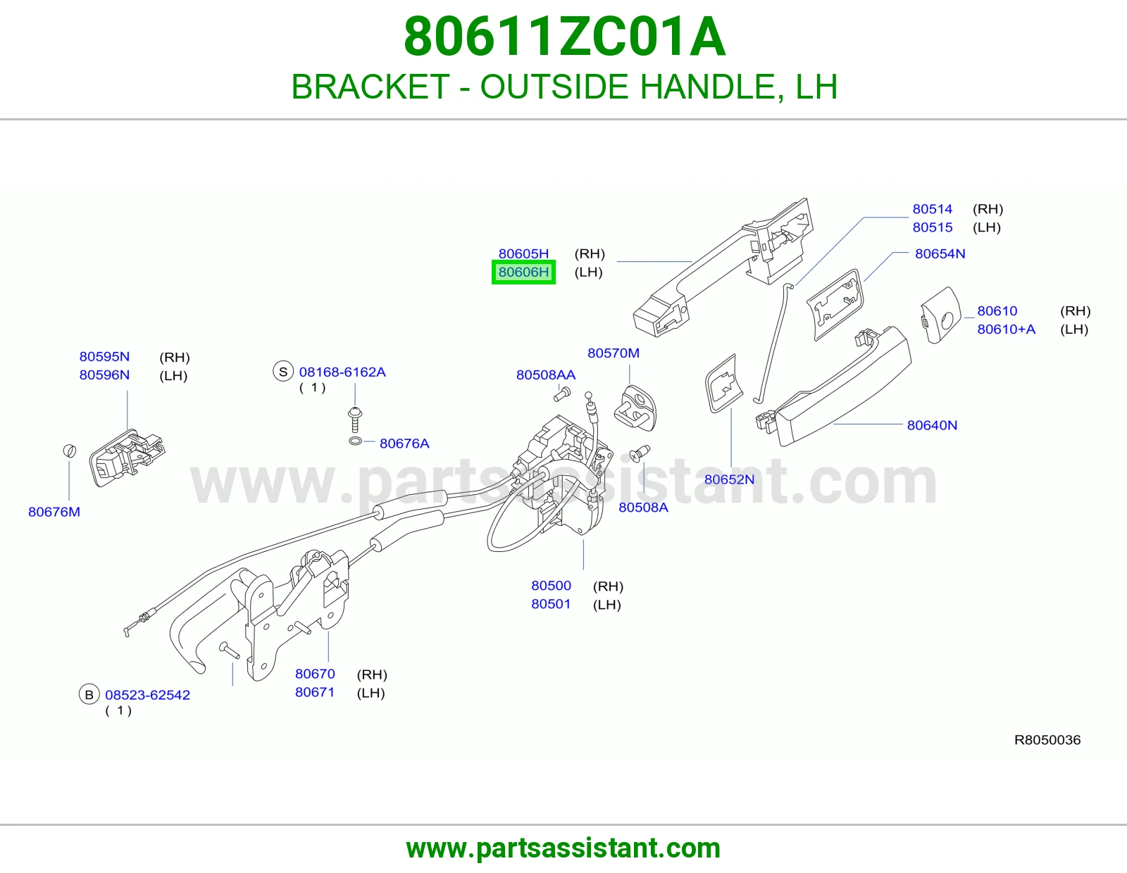 BRACKET - OUTSIDE HANDLE, LH