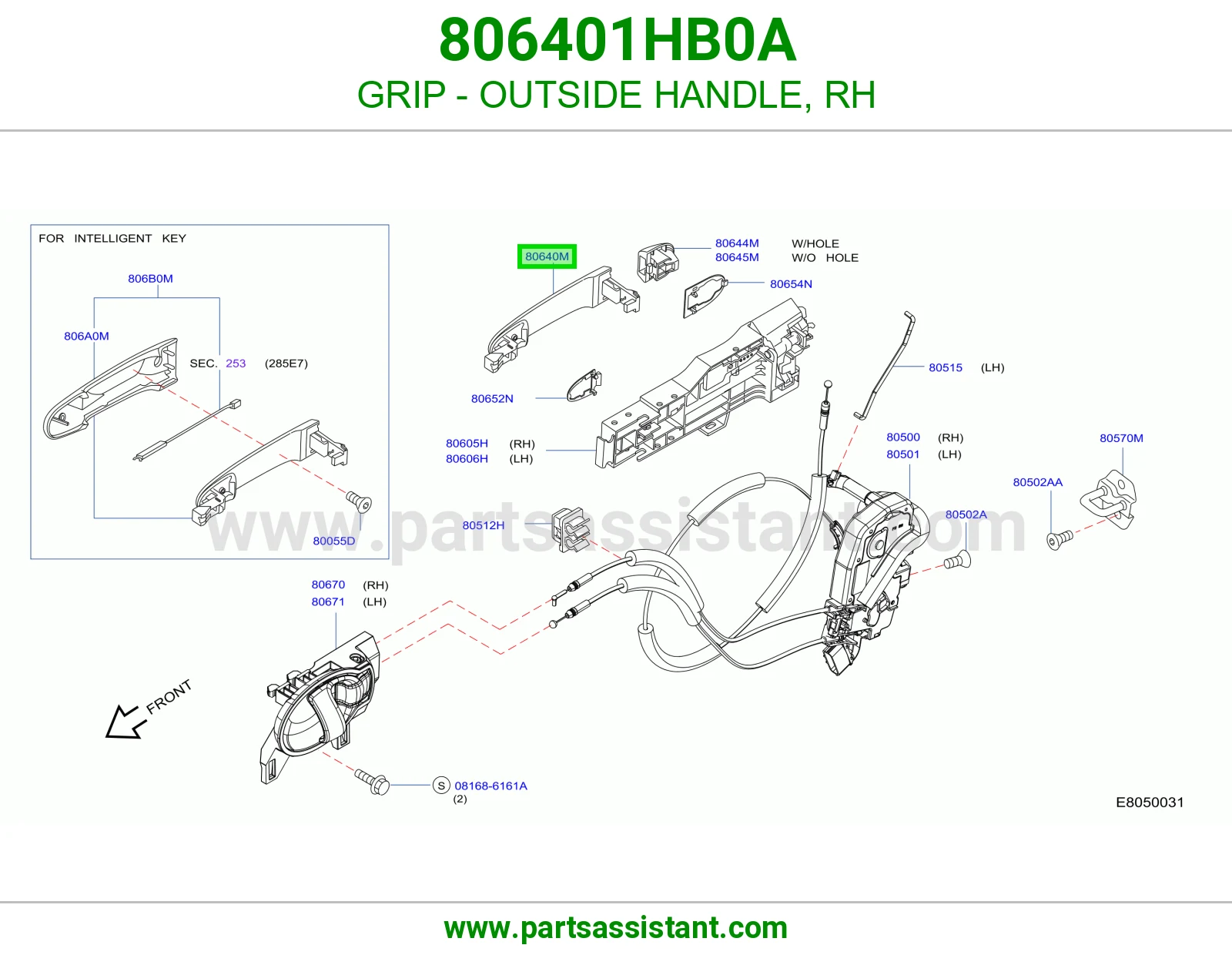 GRIP - OUTSIDE HANDLE, RH