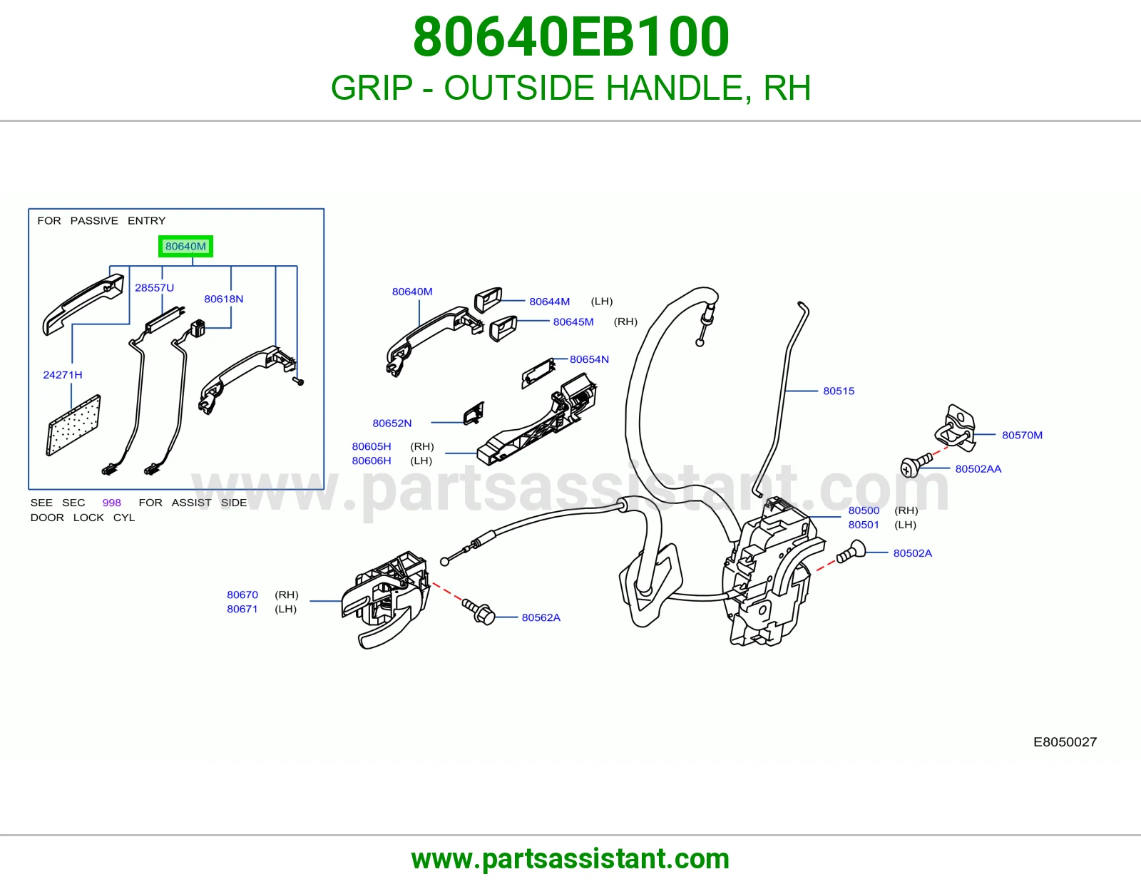 GRIP - OUTSIDE HANDLE, RH