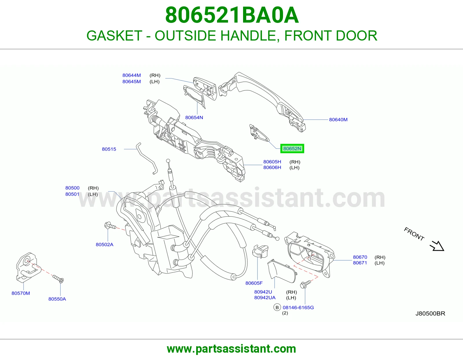GASKET - OUTSIDE HANDLE, FRONT DOOR