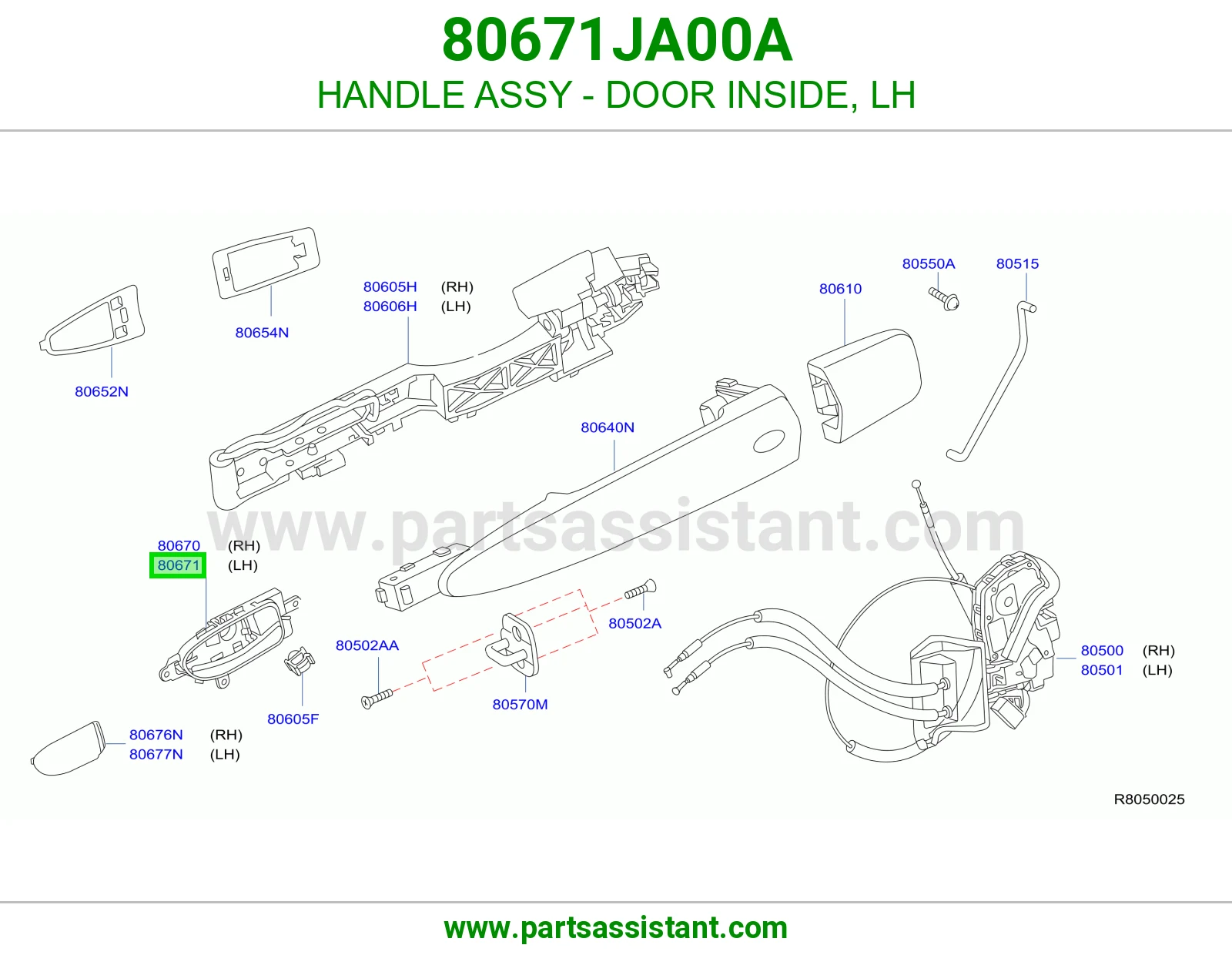 HANDLE ASSY - DOOR INSIDE, LH