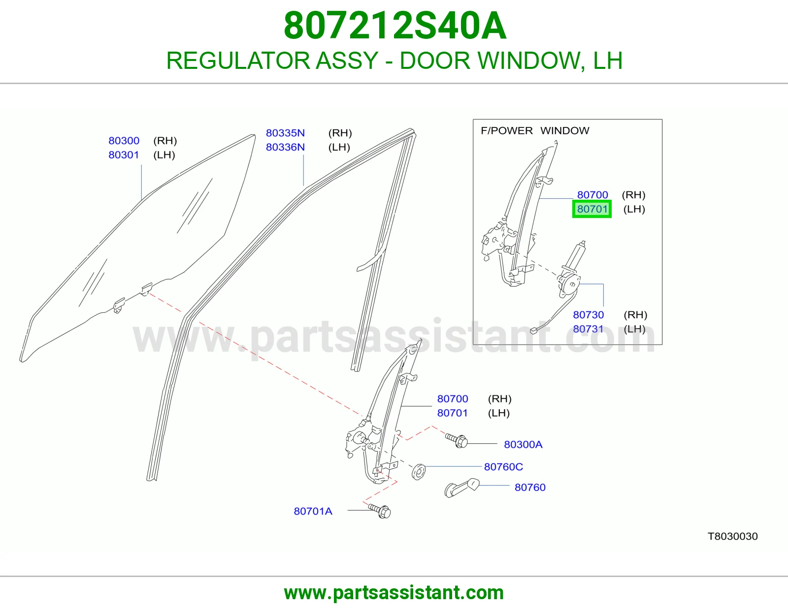 REGULATOR ASSY - DOOR WINDOW, LH