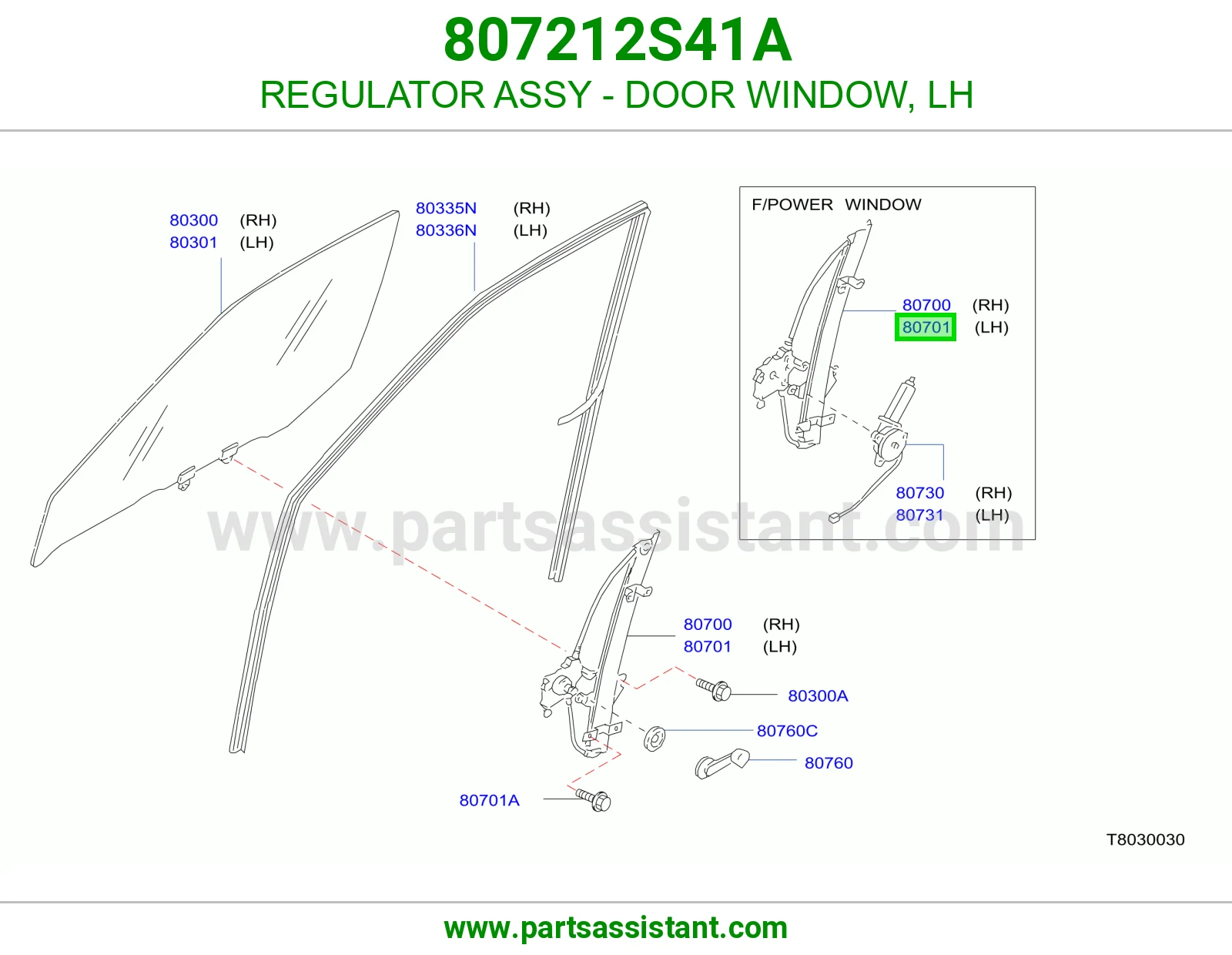 REGULATOR ASSY - DOOR WINDOW, LH