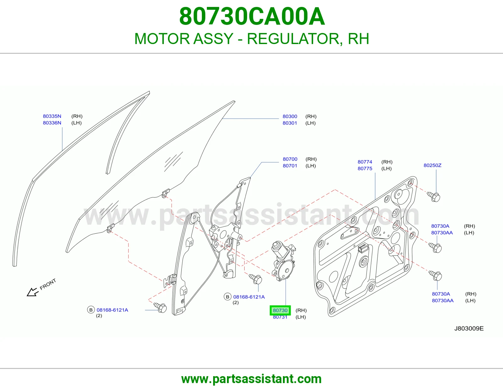 MOTOR ASSY - REGULATOR, RH