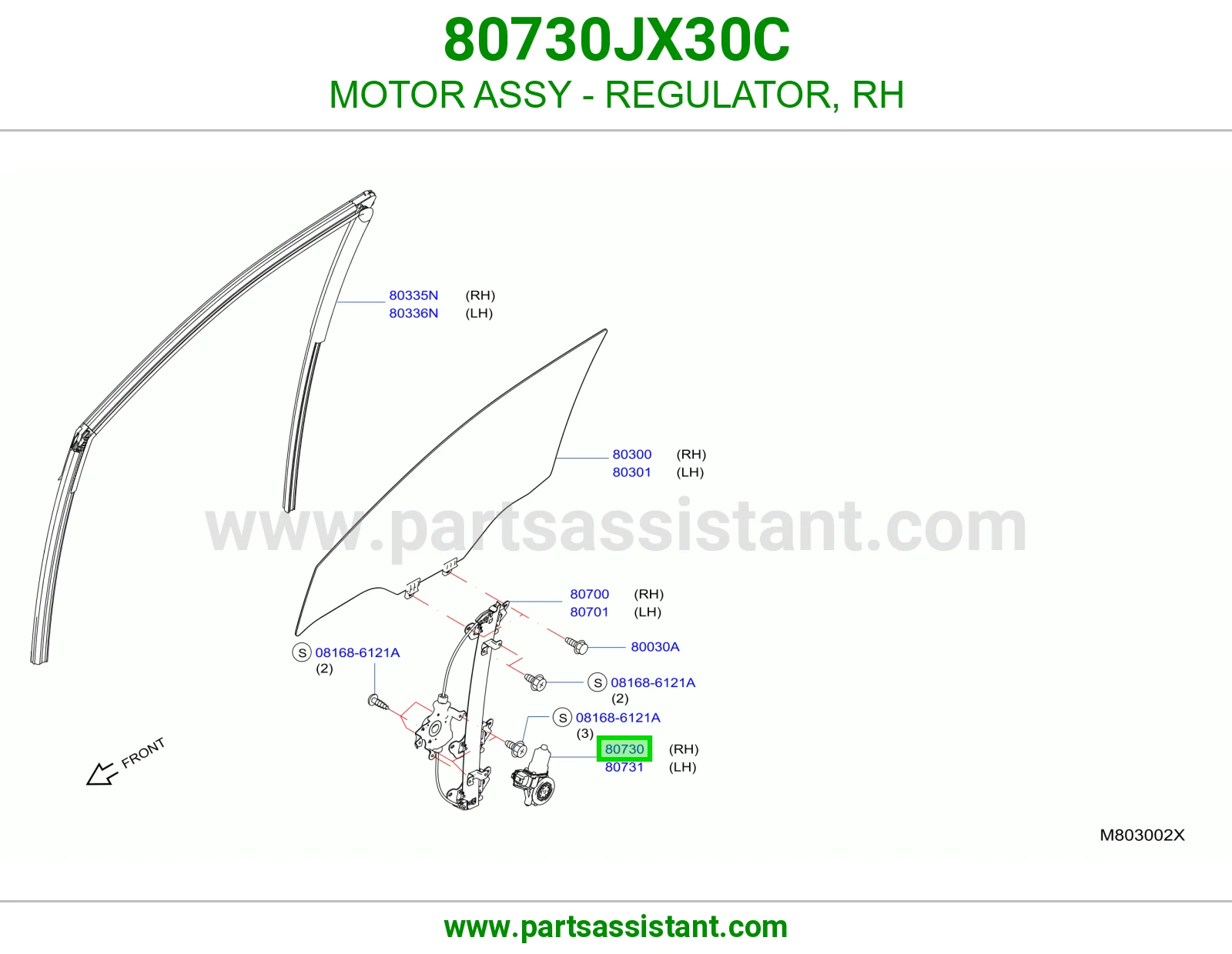 MOTOR ASSY - REGULATOR, RH