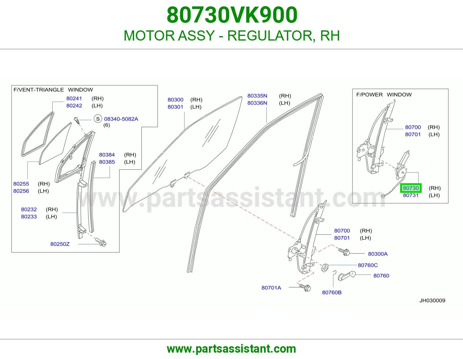 MOTOR ASSY - REGULATOR, RH