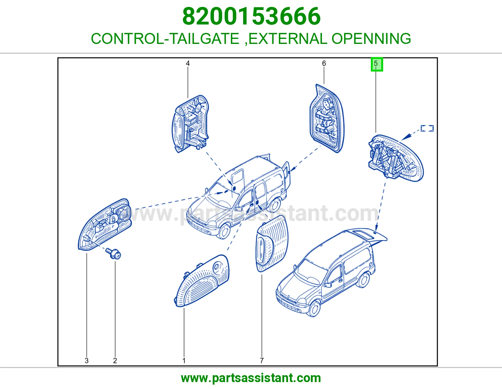 CONTROL-TAILGATE ,EXTERNAL OPENNING