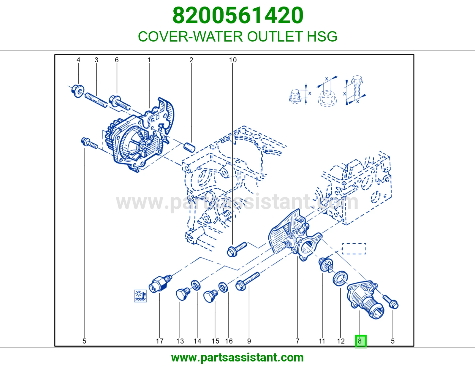COVER-WATER OUTLET HSG